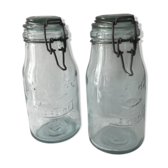 Pair of jars l'ideale "the queen" 1 litre