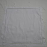 Pair of old cushions cover in thin white canvas, monogrammed