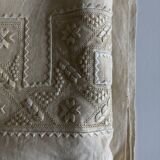 Trousseau sheet in linen thread with Nabeul silk embroidery, old-new