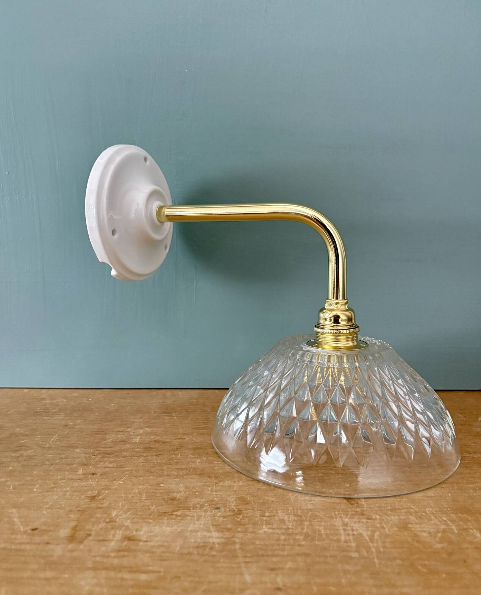 Vintage glass elbow wall light - tableware collection - (ACCV1)