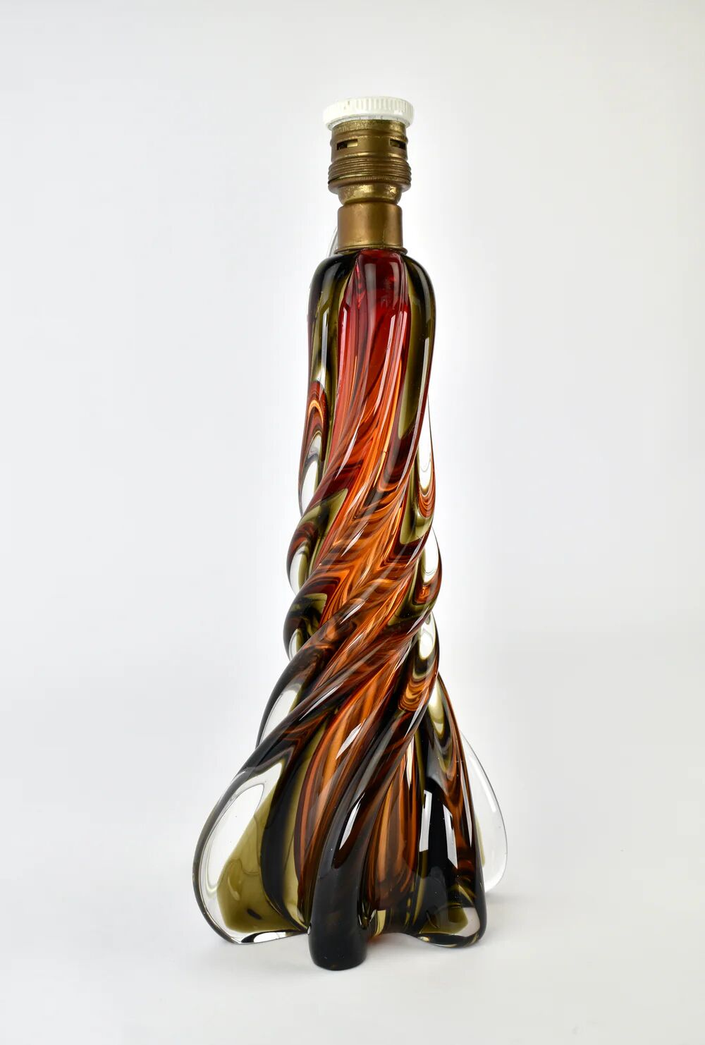 Lampe de table en verre d'uranium Murano, années 1950