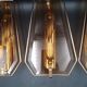 Triples appliques Vintage murale laiton et verre biseauté à électrifier E14