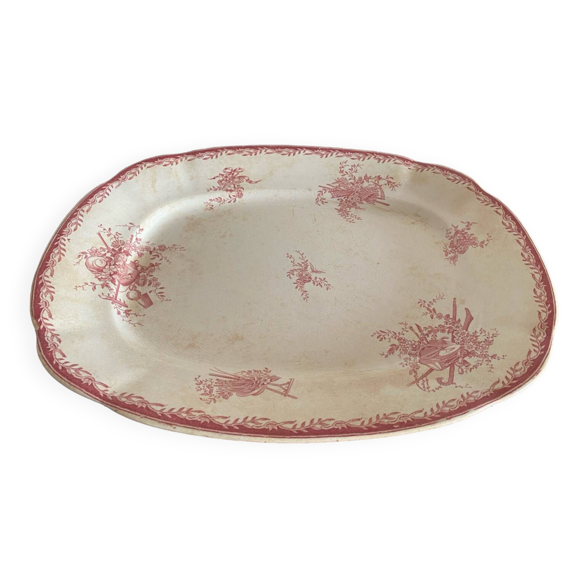 Large Watteau Sarreguemines dish