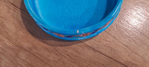 Boite ancienne en émaux de Longwy signée Nadia Finco