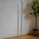 Modernist metal and glass floor lamp