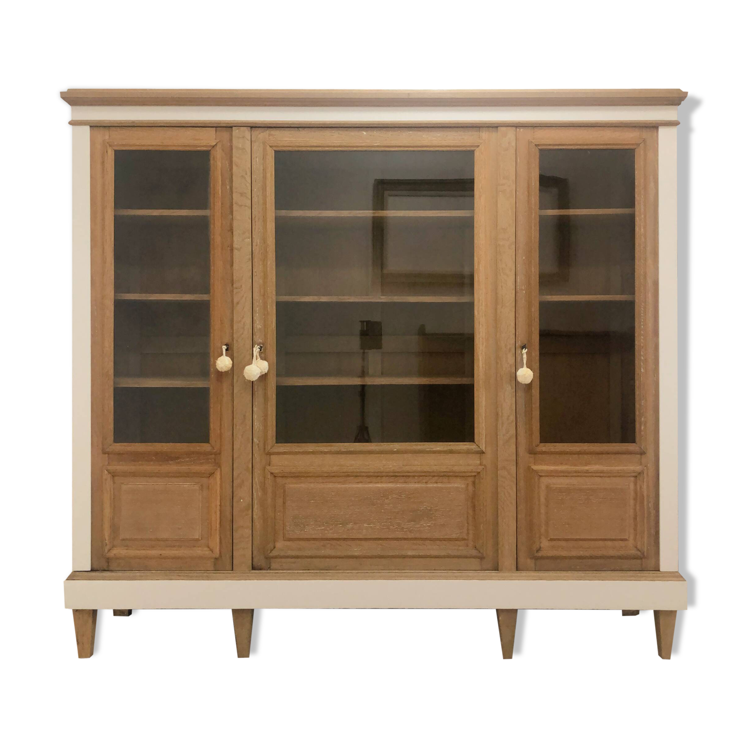 Vitrine / Bibliothèque vintage en chêne massif