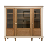 Vintage solid oak display cabinet / bookcase