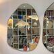 Miroir trapèze irrégulier organique laiton doré minimaliste