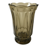 Large smoked glass vase from the 70s