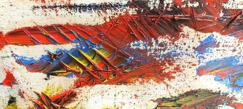 Oil Painting on Canvas Abstract Material 1970s