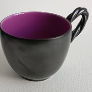 Set of six cups and their saucer in ceramic Monica Ceram Vallauris.