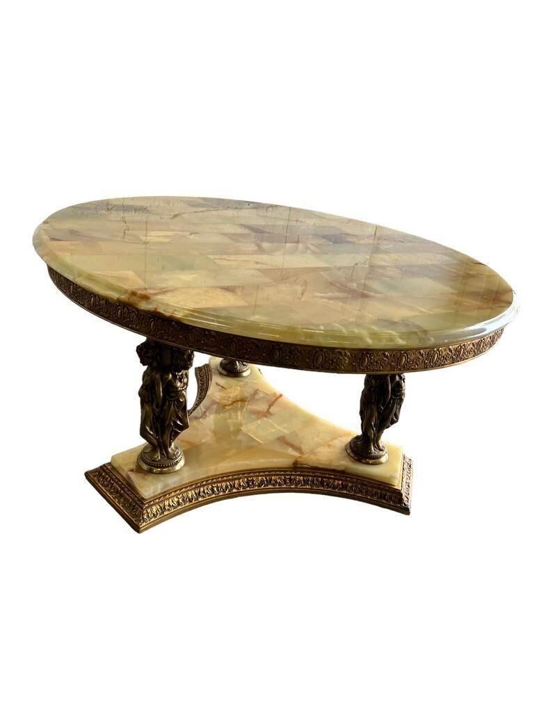 Vintage coffee table in onyx / Deknudt side table