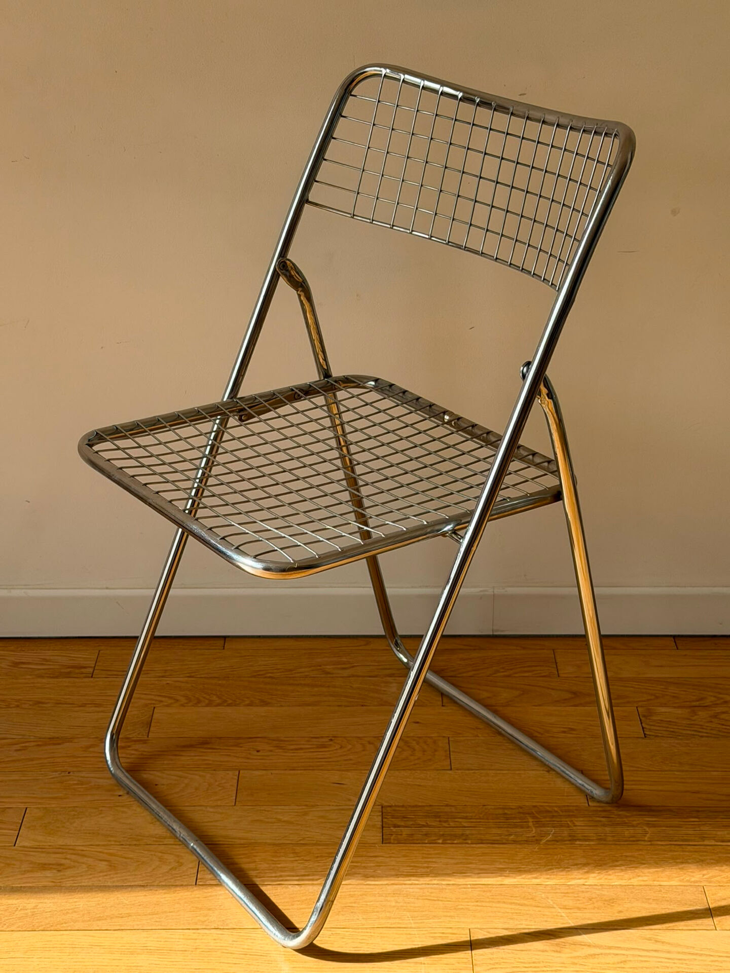 Lot 4 chaises pliantes vintage métallique