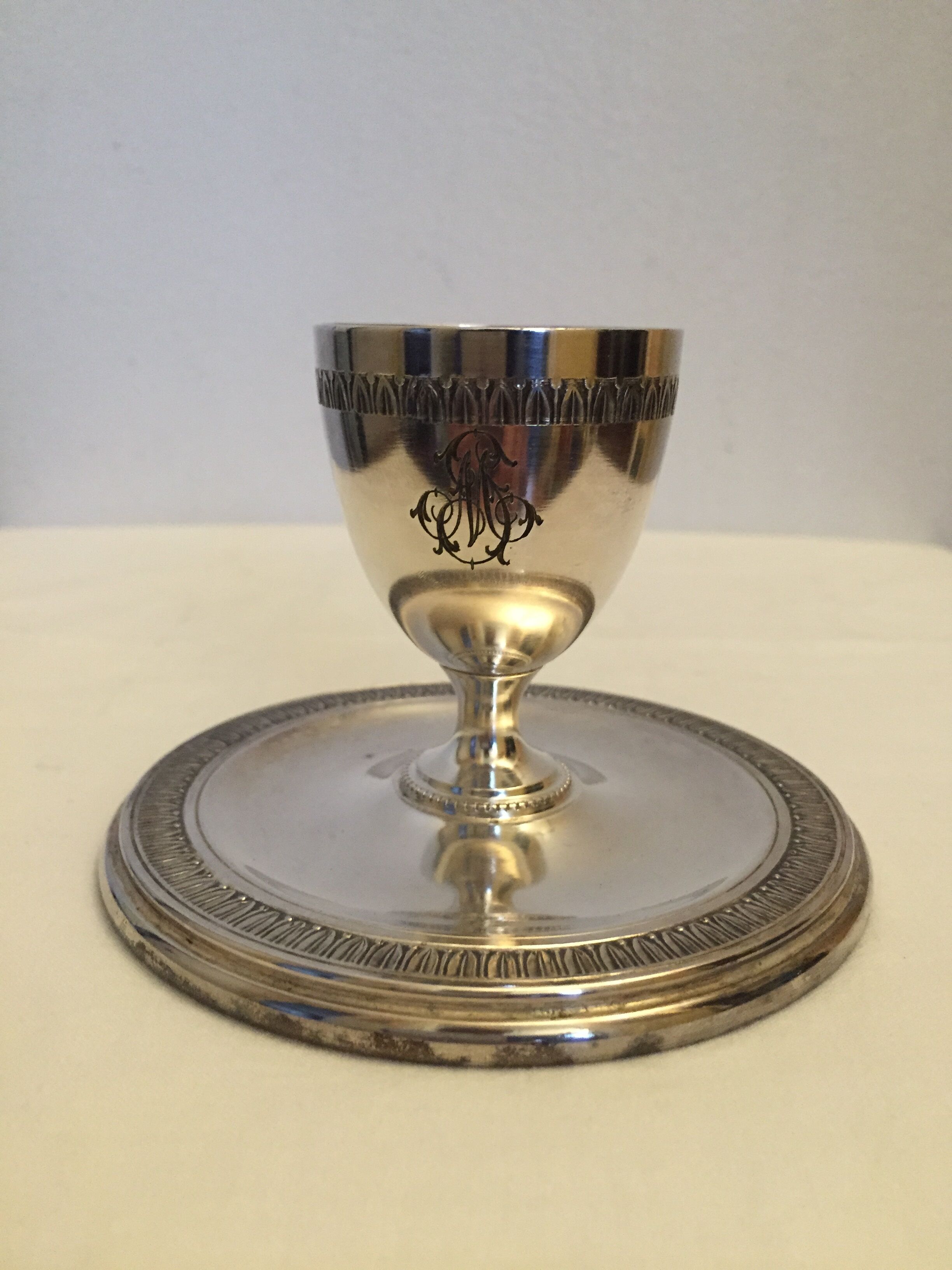 Silver metal eggcup