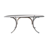 Coffee table in smoked glass and chrome legs, Design, 1970