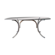 Table de salon en verre fumé et piètements en chrome, Design, 1970