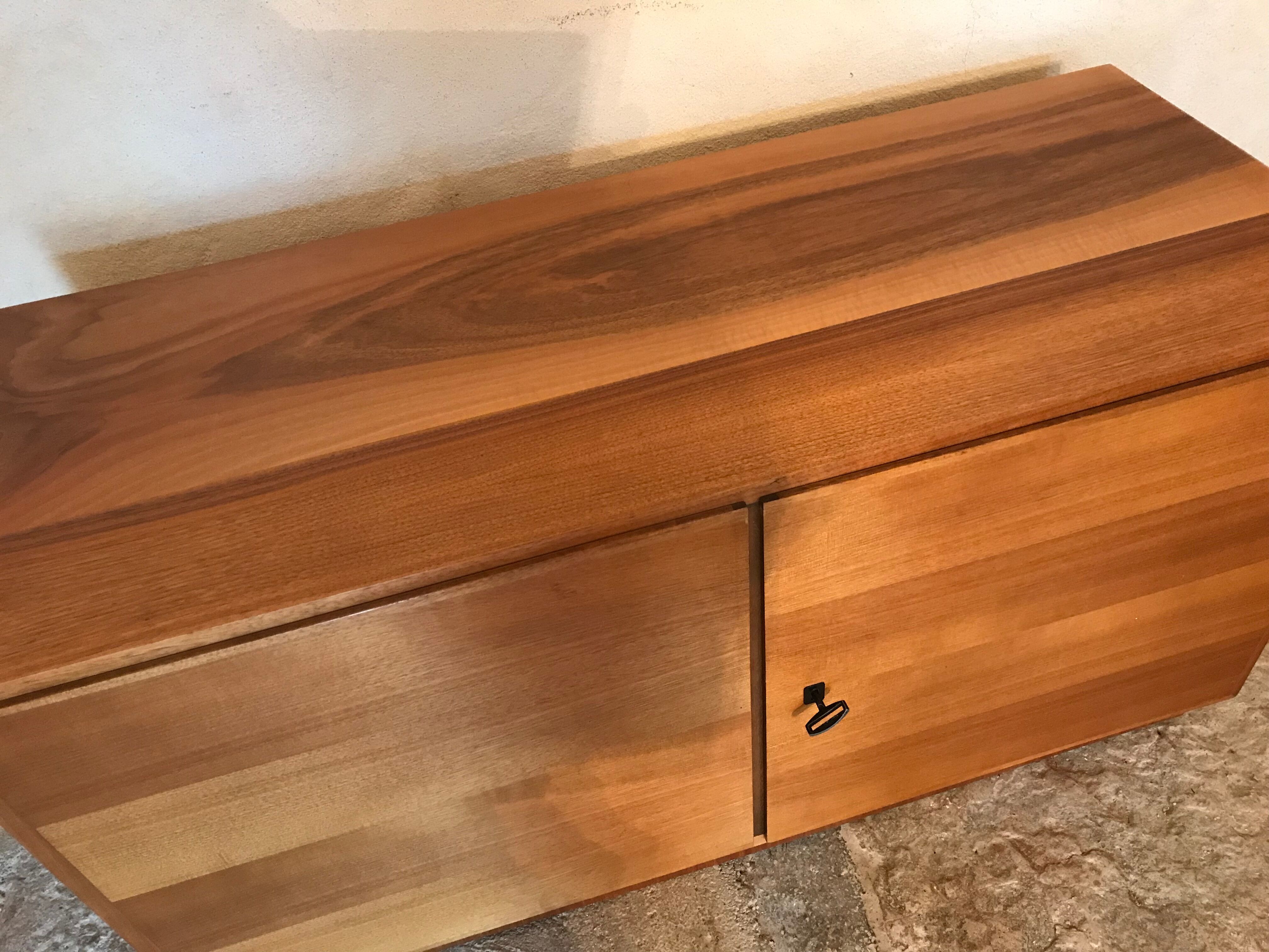 Buffet box storage cabinet vintage 1960-80 blond walnut