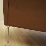 Brown leather sofa, Danish design, 1960s, manufactured by AS Vejen Polstermøbe