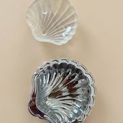 Vintage shell butter dish Made in France – moulded glass