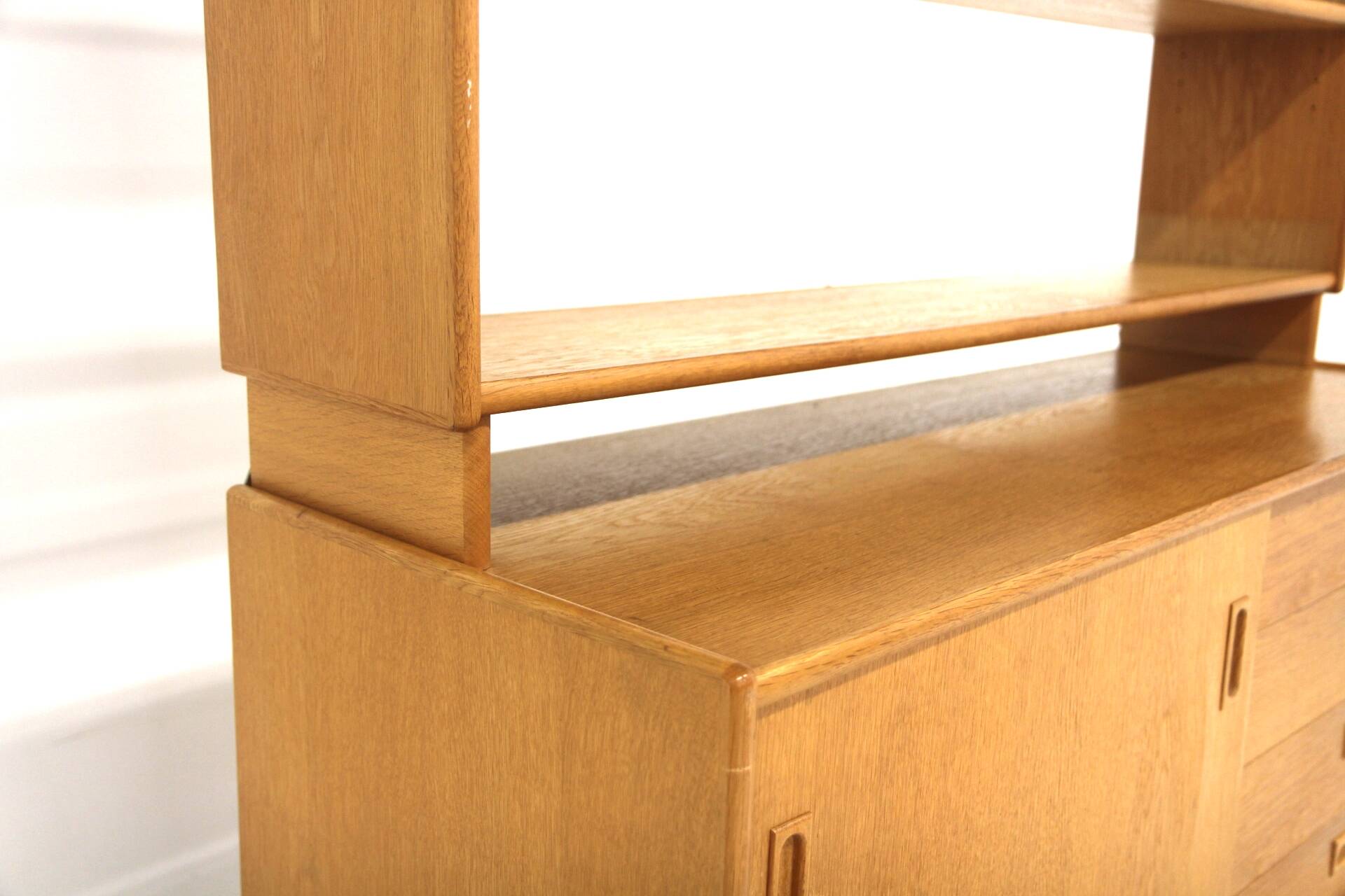 Scandinavian oak chest of drawers-bookcase, Sweden, 1960