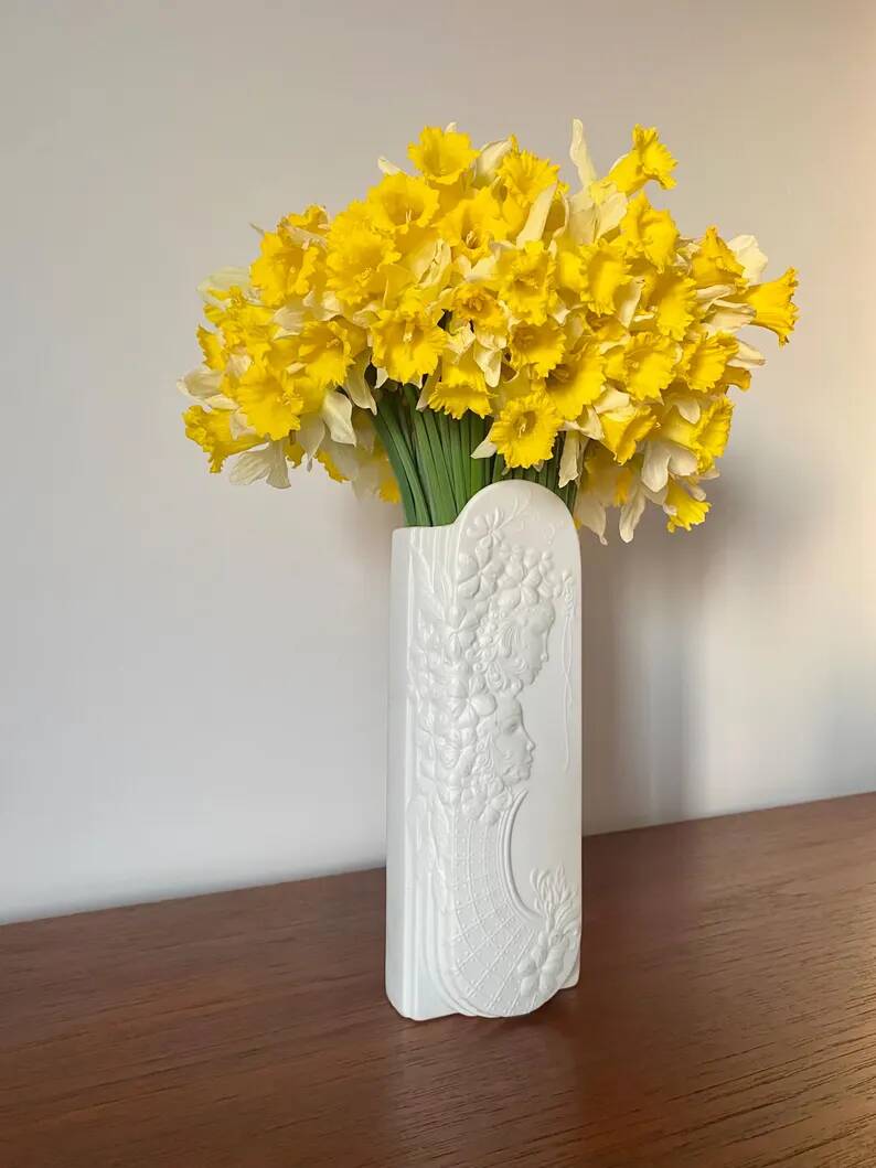White porcelain vase by Manfred Frey for Kaiser, Germany 1960s