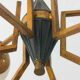Impressive brass chandelier with opaline globes, Italy 1960s