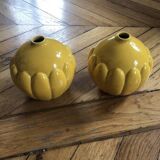 Set of 2 art deco earthenware Saint Clement vases
