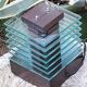 Demeter wood and glass lamp Maison Desny 1980