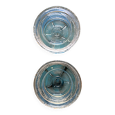 2 glass blocks signed Diameter 10 cm Height 5 cm
