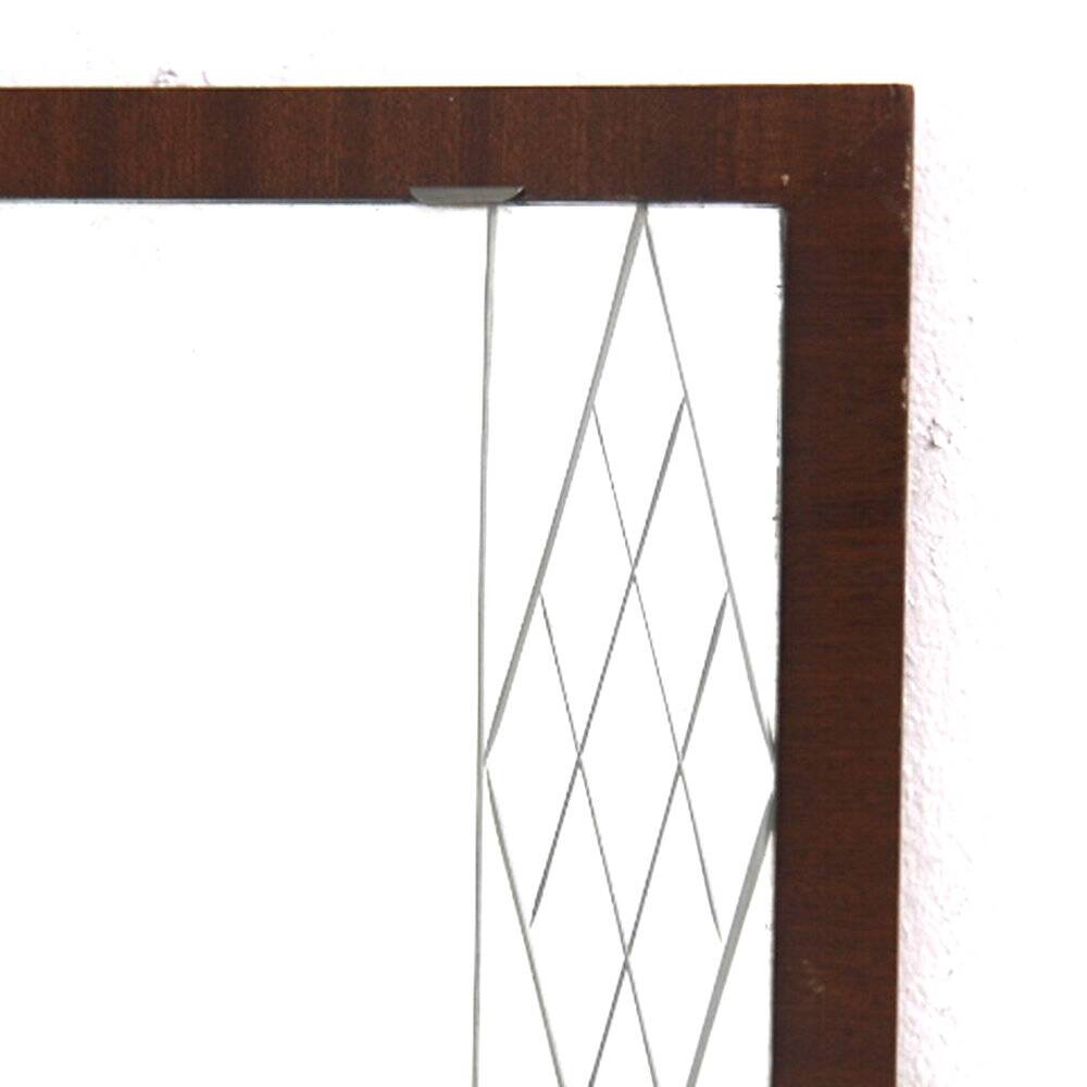 Set of 2 Scandinavian mirrors in glass & wood, Sweden, 1960, 80x50.
