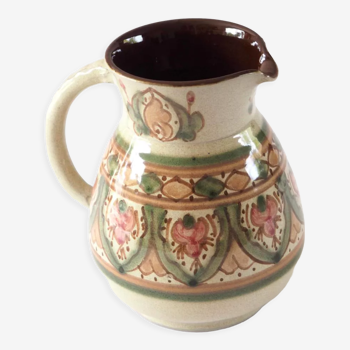 Signed enamelled pitcher