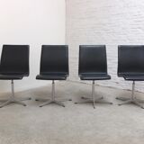 Set of 6 'Oxford' swivel chairs by Arne Jacobsen for Fritz Hansen, 1965