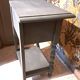 Restored 1900 bedside table in solid wood painted in Gustavian grey