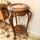 Art Nouveau wooden and marble stool