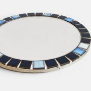 Round mosaic mirror in the style of Vallauris, France circa 1970.