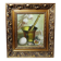 Still life with garlic, egg, and mortar signed Sarpe, 1979, oil on canvas.