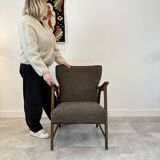 Danish teak & curly armchair
