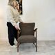 Danish armchair in teak & boucle fabric
