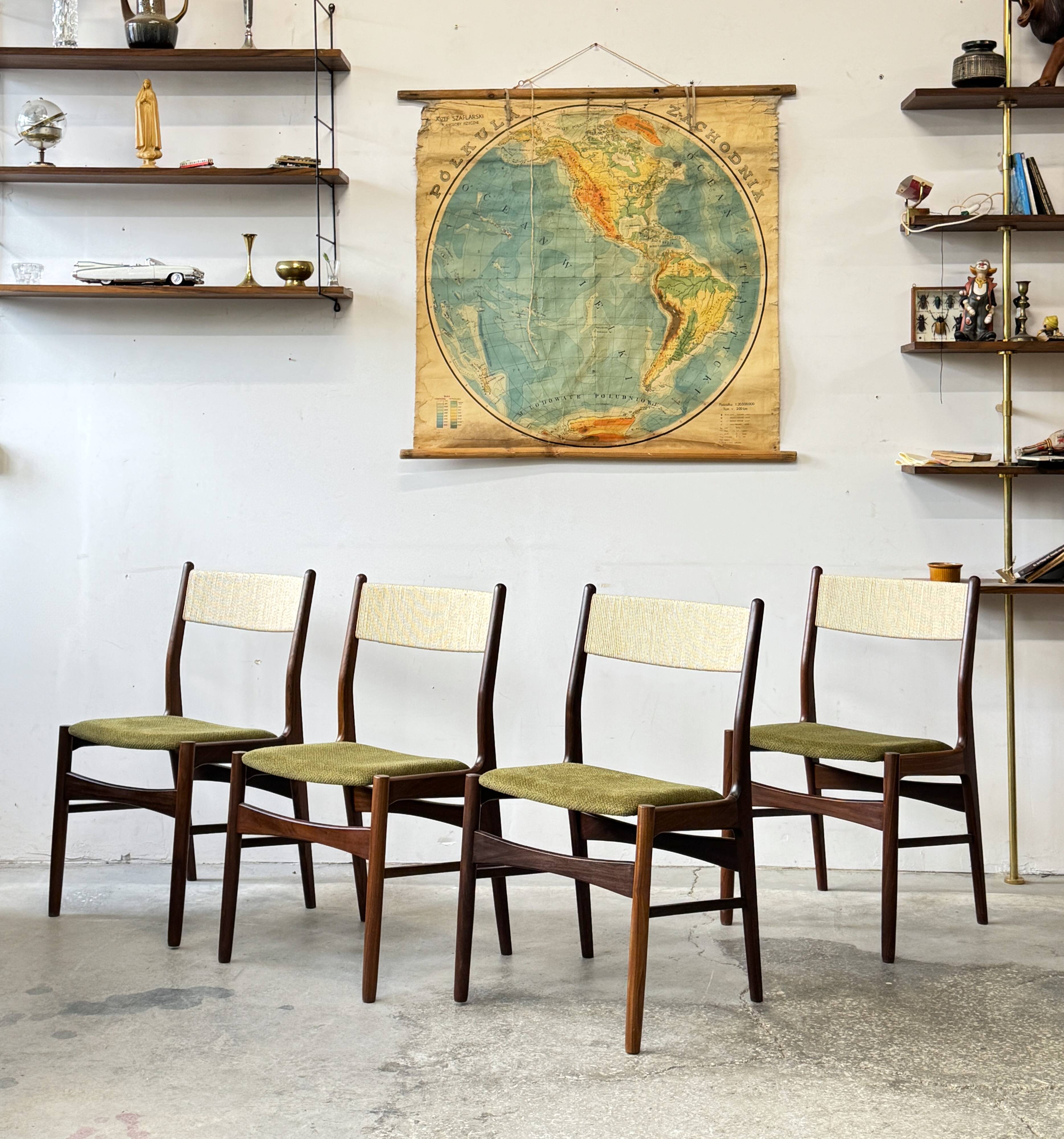 Set of teak Chairs, Denmark 1960s, Mid-C, Vintage
