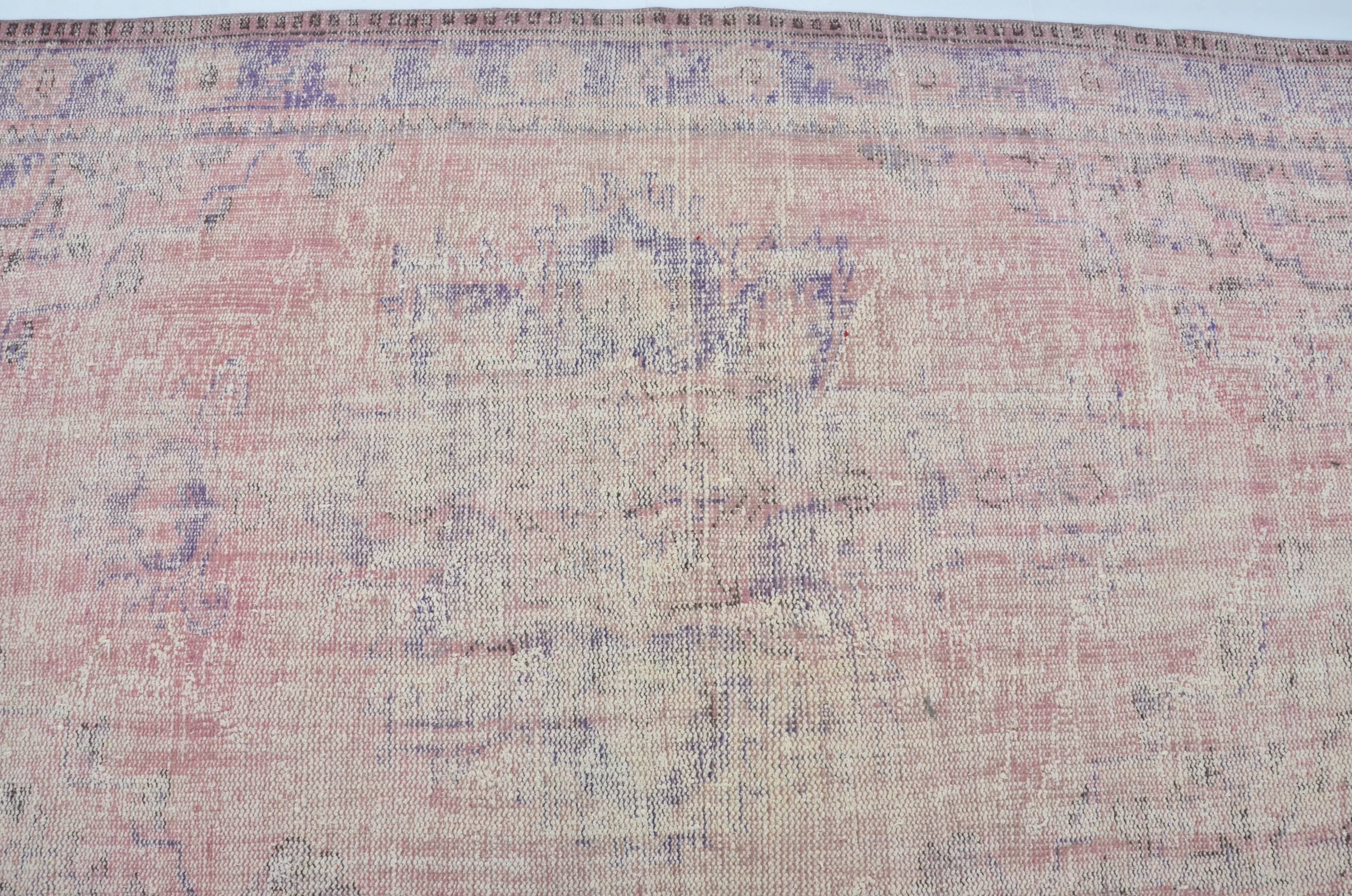 Vintage Pink Floral Wool Carpet sku 3210