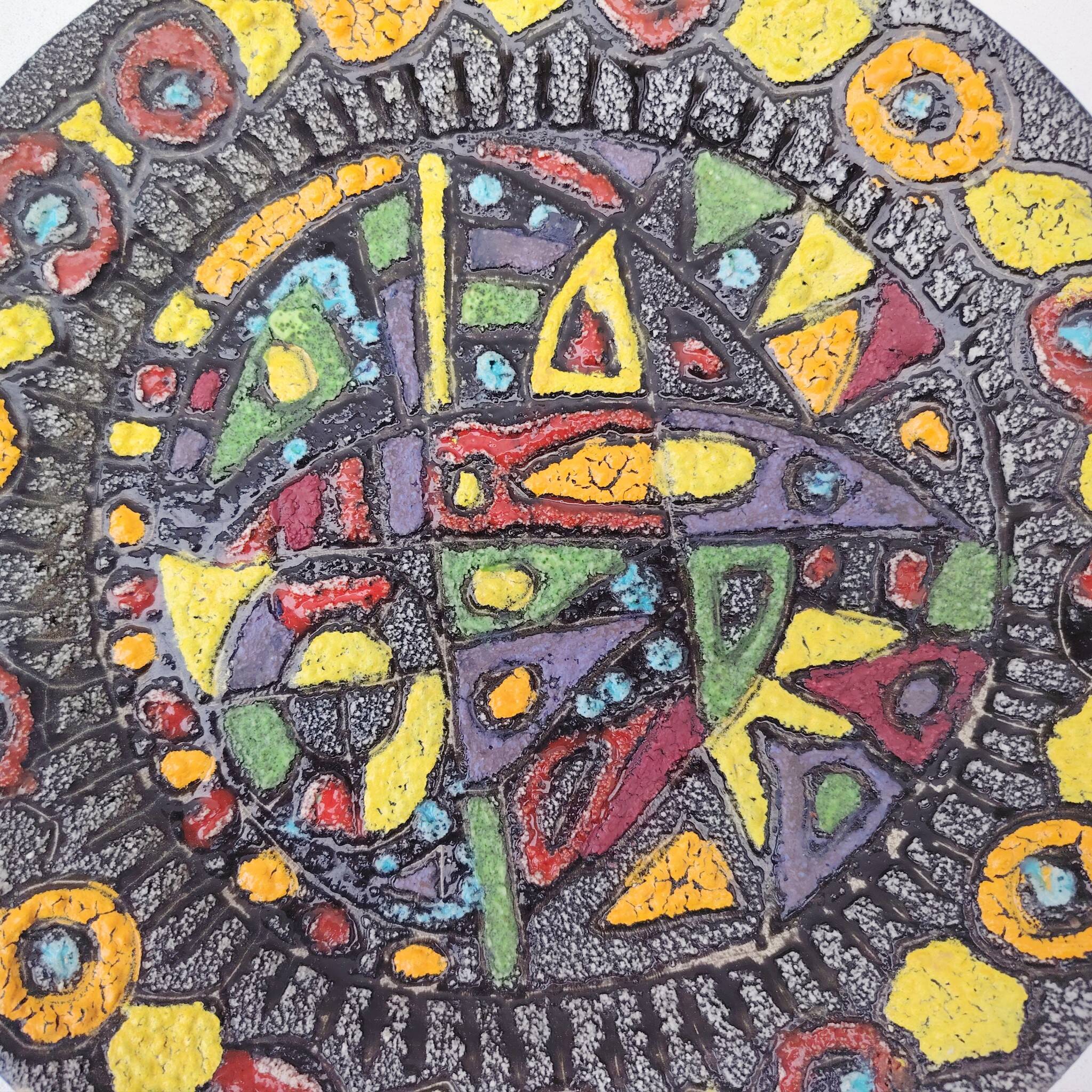 Flat fat lava, ethnic decor, West Germany, signed