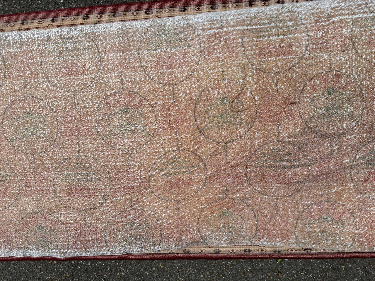 Burgundy wool hallway rug Saphir 85x350cm