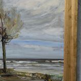 Scandinavian modern painting, 1929, Oil on board.