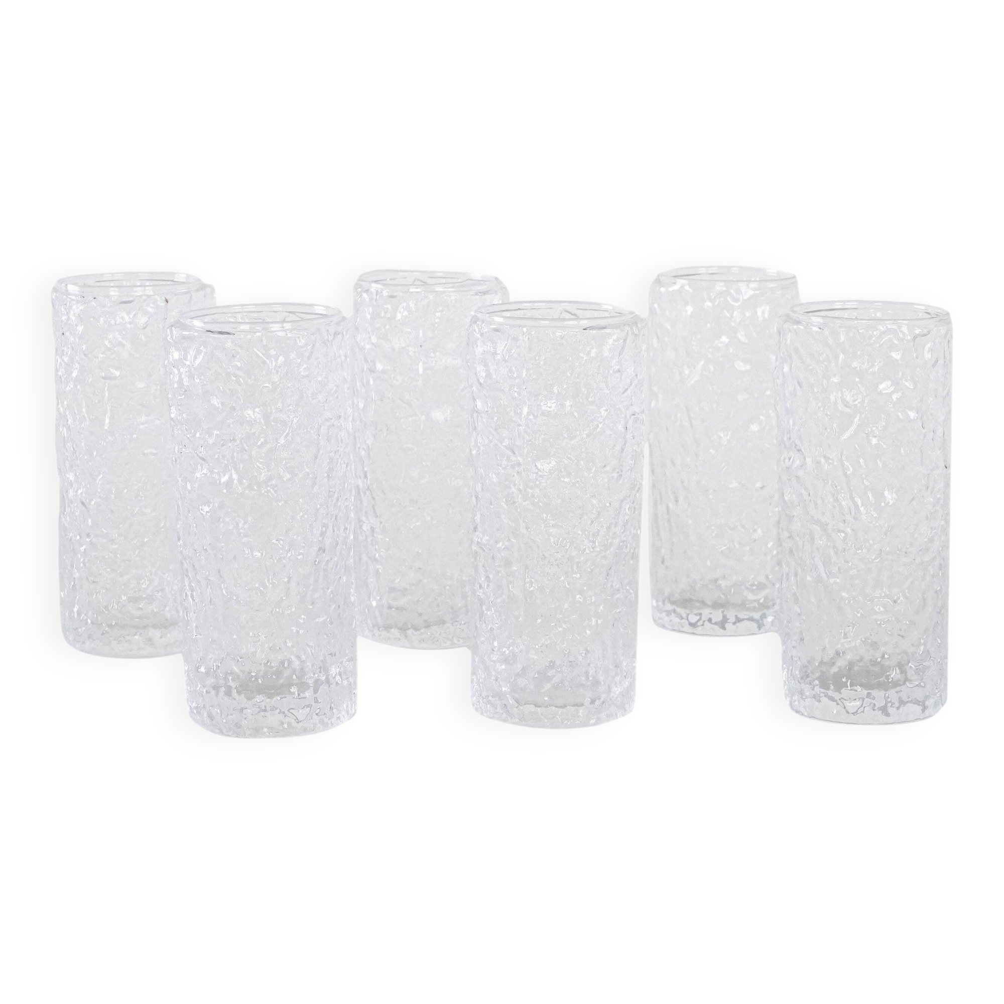 Set of six glasses, Italian design, 1970s, made in Italy