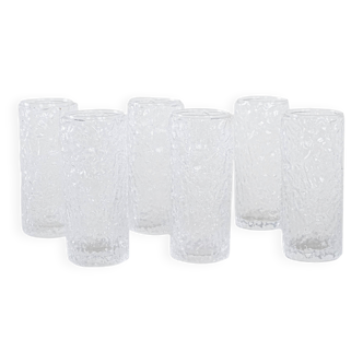 Set of six glasses, Italian design, 1970s, made in Italy