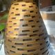 Large wooden honeycomb floor lamp