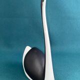 Black and white porcelain swan figurine from Czechoslovakia by Jaroslav Jezek Royal Dux 1960s