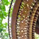 Oval mirror in rattan and wicker, 1970