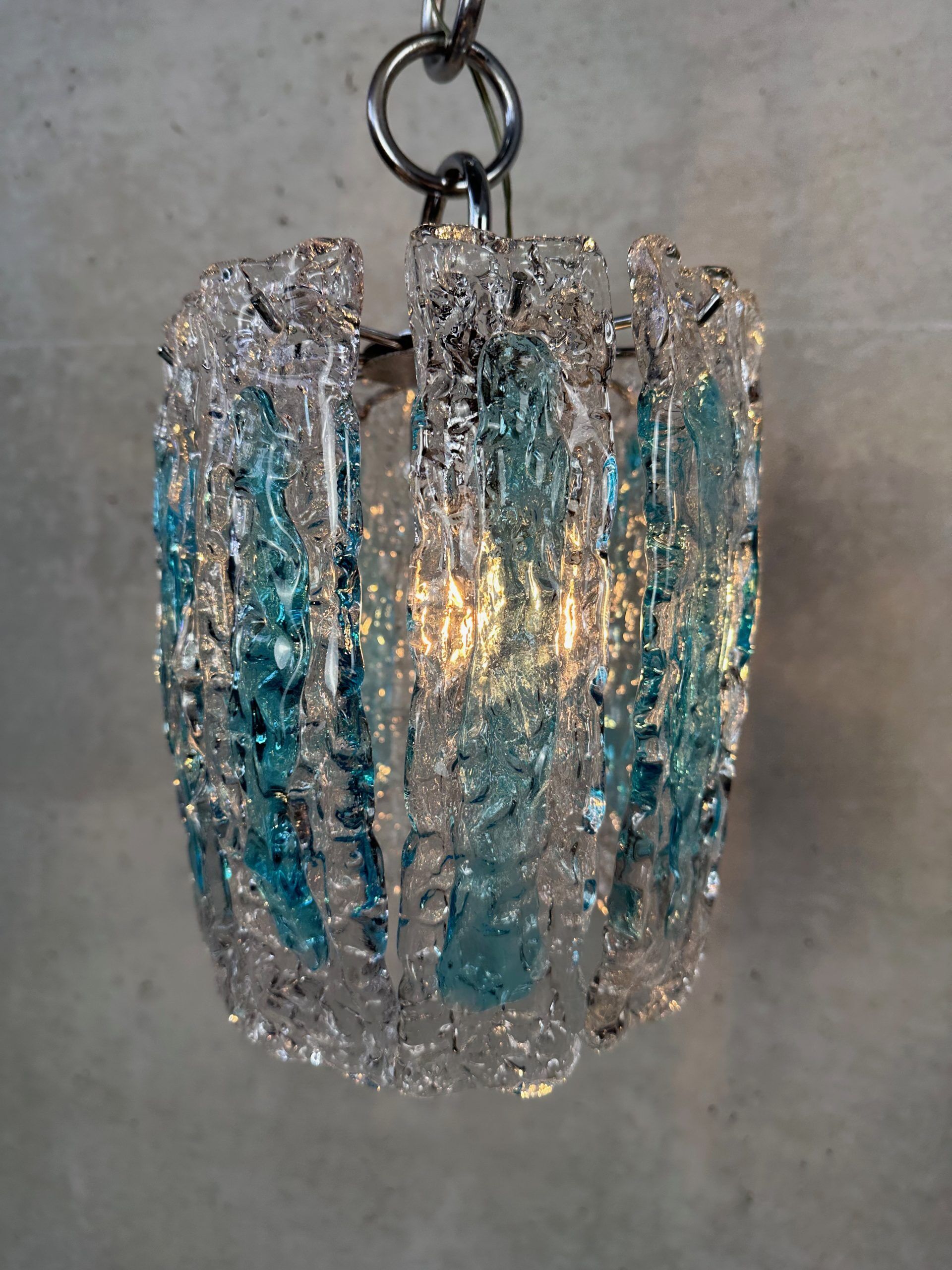 2x vintage Mazzega Murano pendant lamps