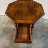 English octagonal inlaid table
